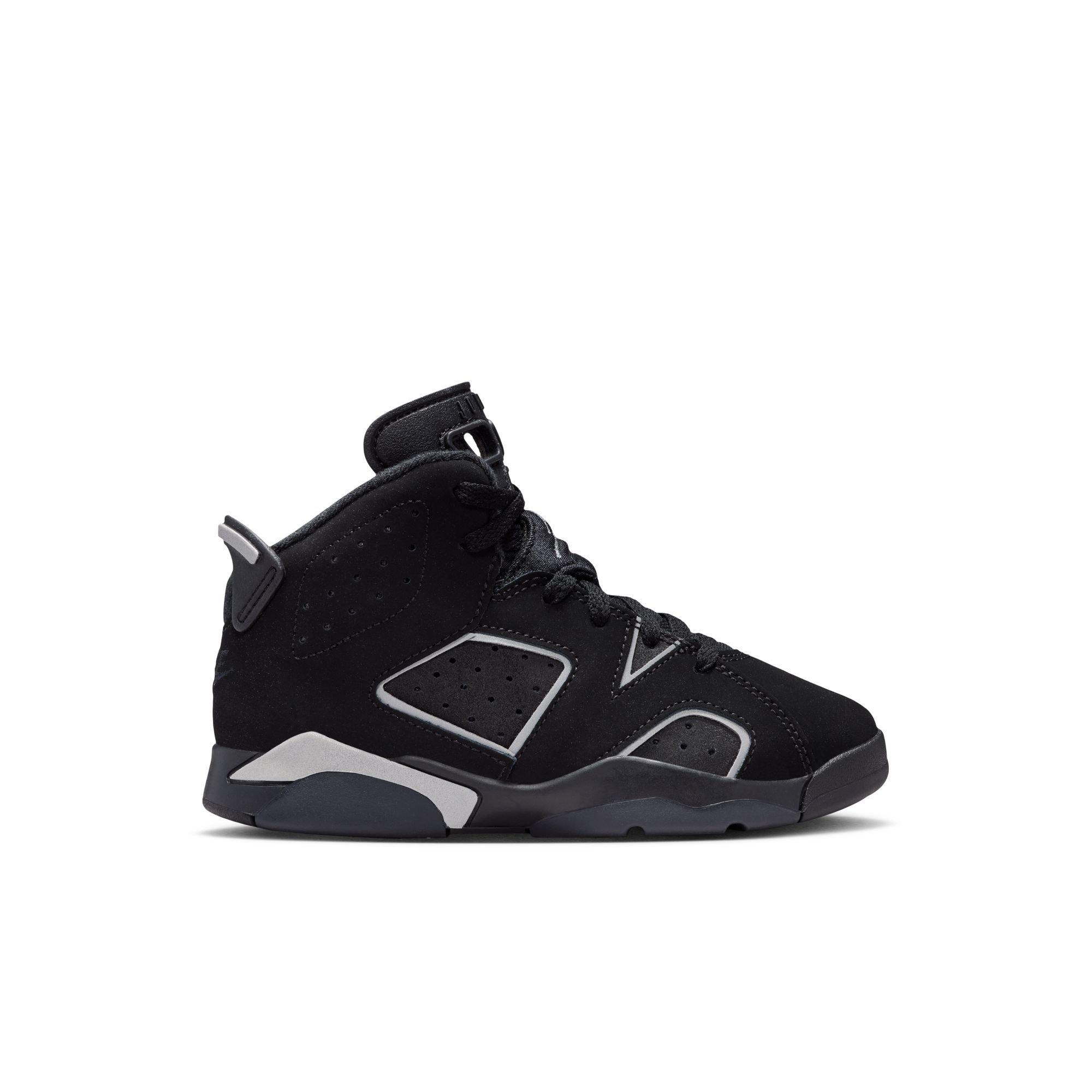 Jordan 6 Retro &ldquo;Cap and Gown&rdquo; Preschool Kids' Shoe - BLACK/REFLECT SILVER